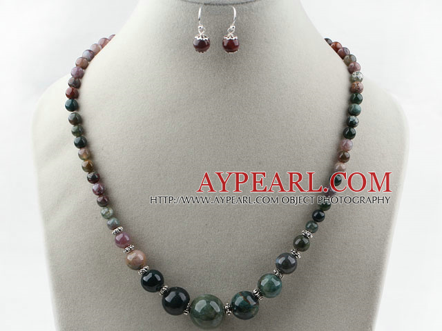 Indian Agate Set ( Necklace and Matched Earrings )