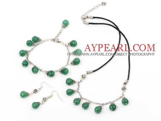 10mm aventurine set( necklace, bracelet and earrings)