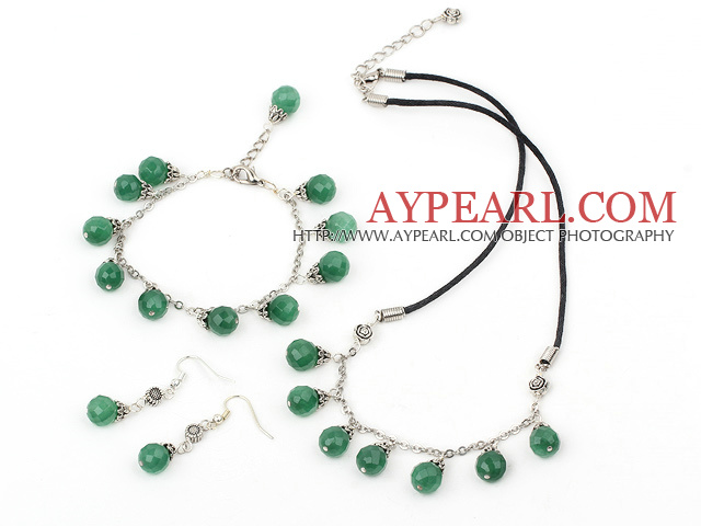 10mm aventurine set (collier, bracelet et boucles d'oreilles)