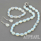 moonstone set (necklace, bracelet, earrings) with moonlight clasp