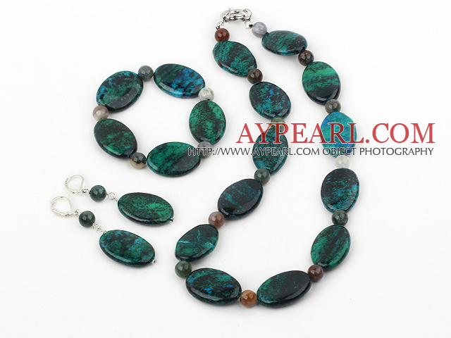 pierre phoenix set (collier, bracelet, earrigns) avec fermoir clair de lune