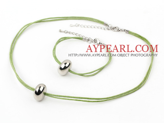simple style silver like necklace bracelet set with extendable chain