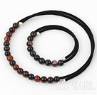 8mm round agate chips necklace bracelet set