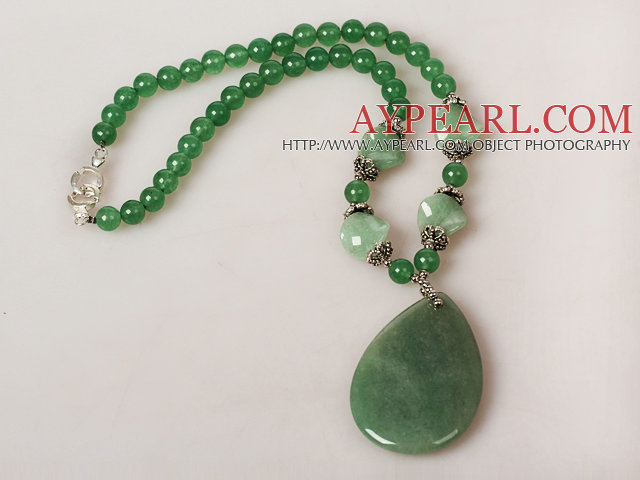 Aventurin Halskjede wuth Teardrop Aventurine anheng 