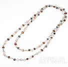 6-7Mm Long Style Multi Color Fresh Water Pearl Necklace, Sweater Necklace