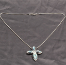 Wholesale Classic Design Abalone Shell Cross Shape Pendant Necklace with Metal Chain