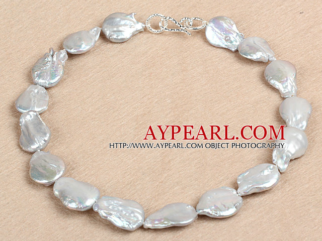 Elegant Natural Gray oregelbunden form Rebirth Pearl Chunky Party Halsband