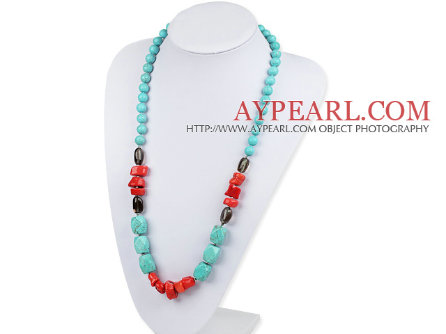 et turquoise collier de corail avec fermoir clair de lune