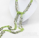 multi strand green pearl and grapestone necklace