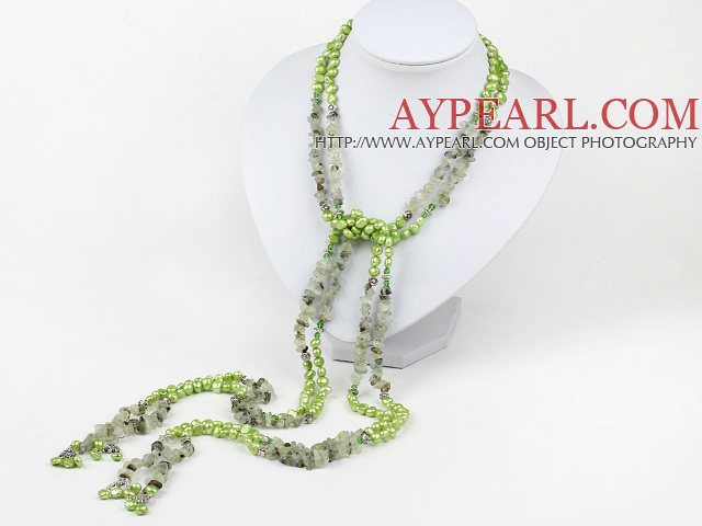 multi strand green pearl and grapestone necklace