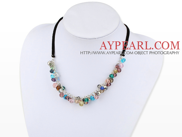 mote multi farge krystall neckalce