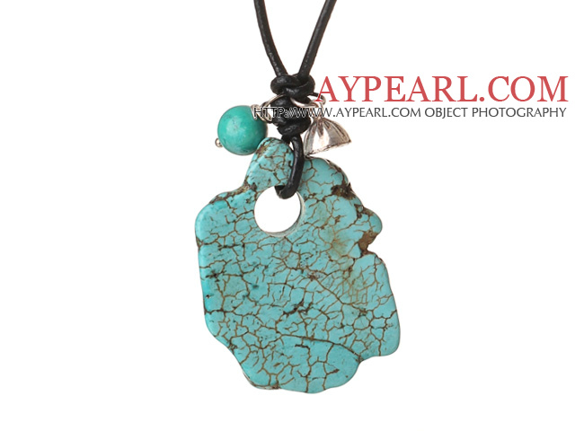 Trendy simple collier pendentif Turquoise Green Design avec l'argent 925 sterling Lotus Seedpod