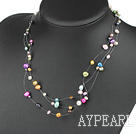 beautiful seven colored pearl necklace with lobster clasp