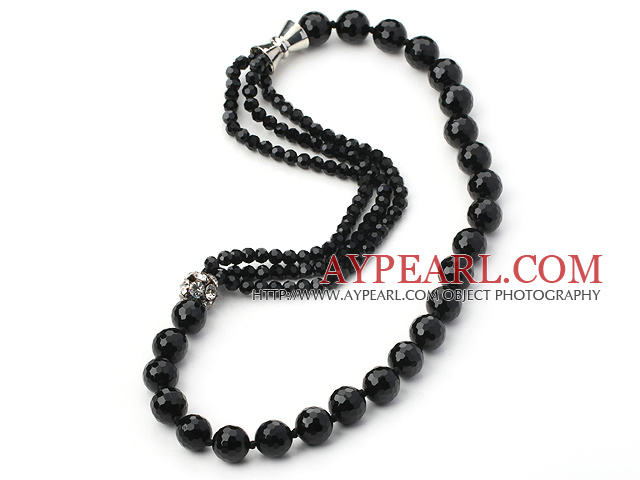 charme noir agate facettes