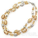 double brin de cristal et de glacis de couleur collier