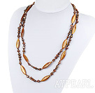 47.2 inches brown pearl crystal and shell necklace