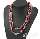 fashion long style coral necklace with big chain