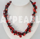 41.3 inches irregular shape red coral necklace