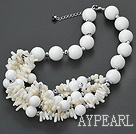 white coral and giant clam necklace with lobster clasp