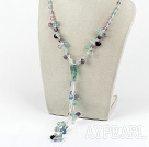 19.7 inches rainbow flourite necklace with lobster clasp