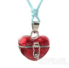 heart shape make a wish box necklace with lobster clasp