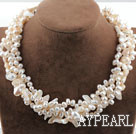 Мульти White Pearl пряди пресной воды и форма зубов Жемчужное ожерелье