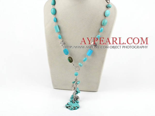 21.5 inches fashion turquoise Y shaped necklace