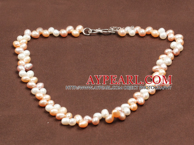 Special Design Multi Color Natural Ferskvann Pearl Necklace