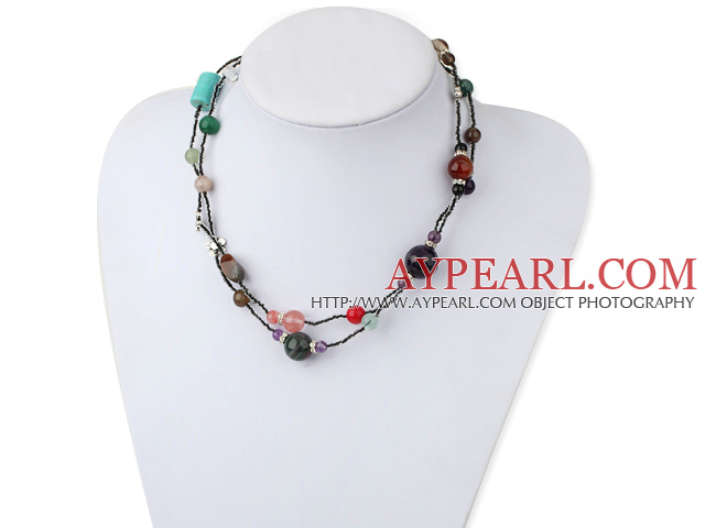 Collier multi-pierre