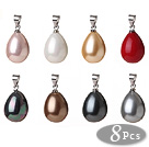 8 pcs Lovely Summer Design Drop Shape Multi Color Seashell Pearls Pendant(no chain)