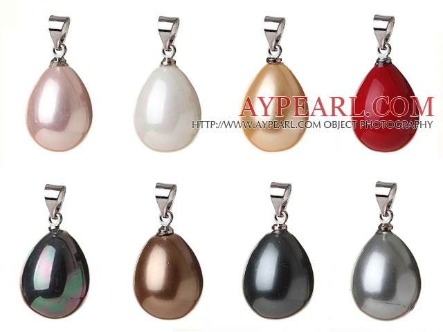 8 pièces Belle Summer Design Baisse de forme Multi Color Seashell perles pendentif ( pas de chaîne )