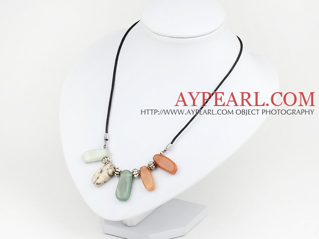 colorful stone necklace with extendable chain