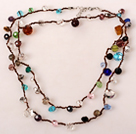 Long Style Multi Color Crystal Hand Knotted Necklace