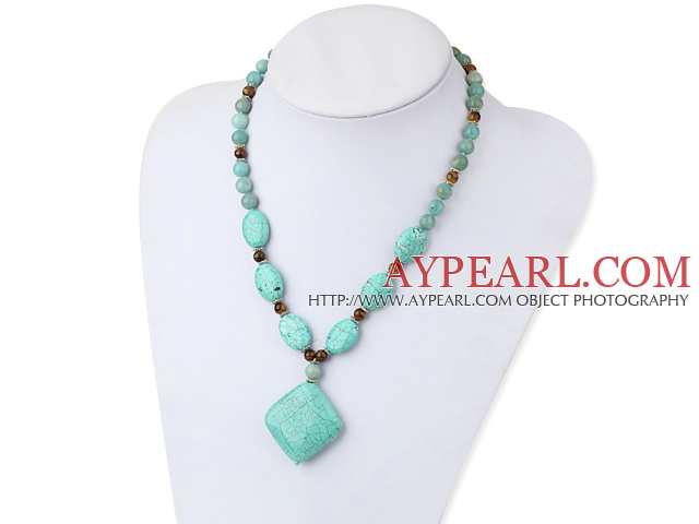 GEM Amazon turquoise Collier oeil de tigre