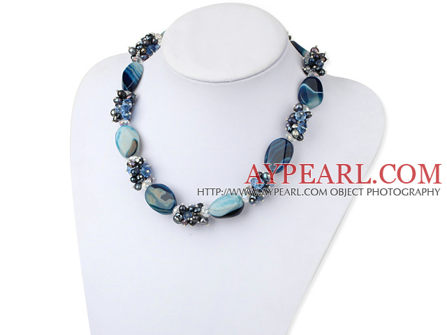 agate et cristal collier de perles