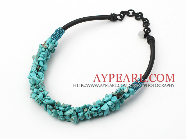 6 * 8 χιλιοστά μάρκες τυρκουάζ beaded κολιέ