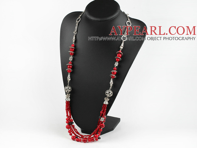 perles de cristal de mode et de style neckalce pierre de sang