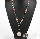 forme de Y collier agate folle avec des boucles en métal