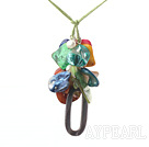 colorful pearl and shell necklace with extendable chain