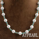 new style white stone and turquoise beaded necklace