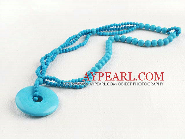 Multi-Strang türkisblaues Perlenkette