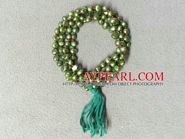 L'arrivée de nouveaux vert naturel Collier de perles avec la pomme de terre vert Tassel (peut également être Bracelet)