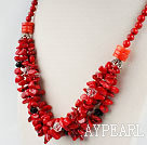 coral de cristal clar şi beaded colier hematit