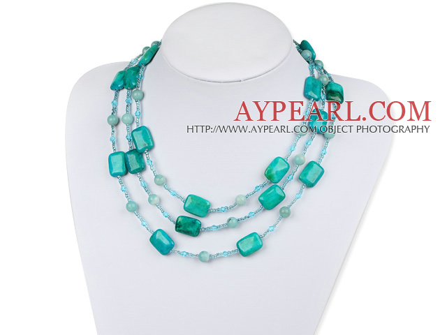 long bleu araignée style et de la pierre Amazon perles collier