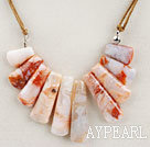 8*3mm crazy agate beaded necklace with extendable chain