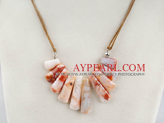 8*3mm crazy agate beaded necklace with extendable chain