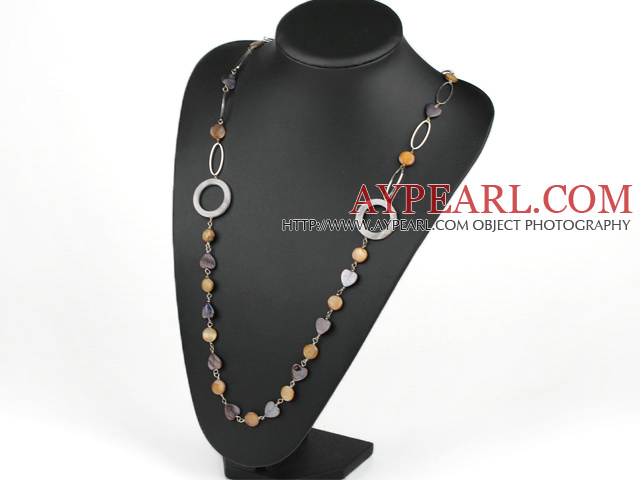 necklace with bijuterii colier shell cu big loops bucle mari