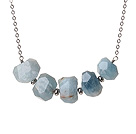 Cool Simple Style Irregular Shape Aquamarine Necklace with Alloyed Chain