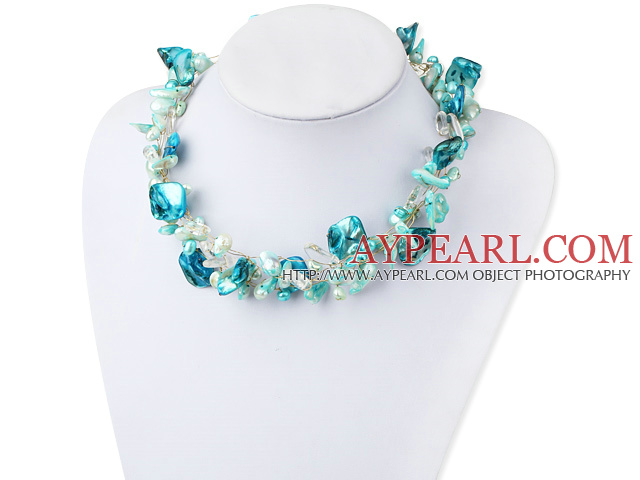 collier de perles de cristal shell