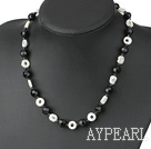 garnet crystal white lip shell necklace